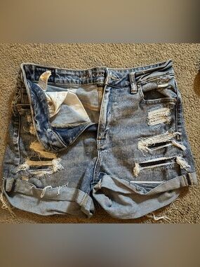 American Eagle Outfitter Ripped Denim Shorts - Light Blue